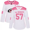 Wholesale Cheap Adidas Hurricanes #57 Trevor Van Riemsdyk White/Pink Authentic Fashion Women's Stitched NHL Jersey