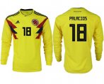 Wholesale Cheap Colombia #18 Palacios Home Long Sleeves Soccer Country Jersey