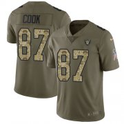 Wholesale Cheap Nike Raiders #87 Jared Cook Olive/Camo Men's Stitched NFL Limited 2017 Salute To Service Jersey