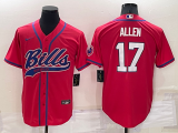 Wholesale Cheap Men's Buffalo Bills #17 Josh Allen Red Stitched Cool Base Nike Baseball Jersey