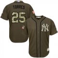 Wholesale Cheap Yankees #25 Gleyber Torres Green Salute to Service Stitched Youth MLB Jersey