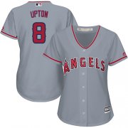 Wholesale Cheap Angels #8 Justin Upton Grey Road Women's Stitched MLB Jersey