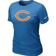 Wholesale Cheap Women's Nike Chicago Bears Logo NFL T-Shirt Light Blue