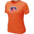 Wholesale Cheap Women's Nike USA Graphic Legend Performance Collection Locker Room T-Shirt Orange