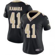 Wholesale Cheap Nike Saints #41 Alvin Kamara Black Team Color Women's Stitched NFL Vapor Untouchable Limited Jersey