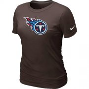 Wholesale Cheap Women's Nike Tennessee Titans Logo NFL T-Shirt Brown