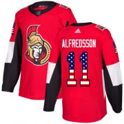 Wholesale Cheap Adidas Senators #11 Daniel Alfredsson Red Home Authentic USA Flag Stitched Youth NHL Jersey