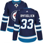 Wholesale Cheap Adidas Jets #33 Dustin Byfuglien Navy Blue Home Authentic Women's Stitched NHL Jersey