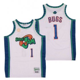 Wholesale Cheap Men\'s Space Jam #1 Bugs Bunny White Soul Swingman Basketball Jersey