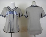 Wholesale Cheap Padres Blank Grey Road Women's Stitched MLB Jersey