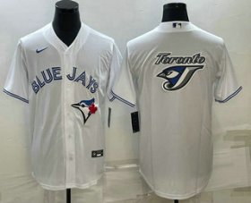 Wholesale Cheap Men\'s Toronto Blue Jays Big Logo White Stitched MLB Cool Base Nike Jersey