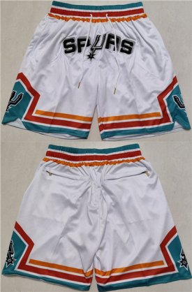 Wholesale Cheap Men\'s San Antonio Spurs White Shorts (Run Smaller)