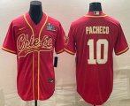 Wholesale Cheap Men's Kansas City Chiefs #10 Isiah Pacheco Red With Super Bowl LVII Patch Cool Base Stitched Baseball Jersey
