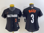 Wholesale Cheap Youth Baltimore Orioles #3 Jorge Mateo Number Black 2023 City Connect Cool Base Stitched Jersey 2