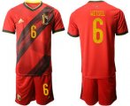 Wholesale Cheap Belgium 6 WITSEL Home UEFA Euro 2020 Soccer Jersey