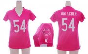 Wholesale Cheap Nike Bears #54 Brian Urlacher Pink Draft Him Name & Number Top Women's Stitched NFL Elite Jersey