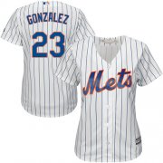 Wholesale Cheap Mets #23 Adrian Gonzalez White(Blue Strip) Home Women's Stitched MLB Jersey