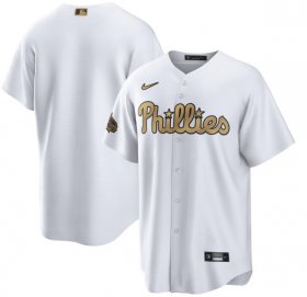 Wholesale Cheap Men\'s Philadelphia Phillies Blank White 2022 All-Star Cool Base Stitched Baseball Jersey
