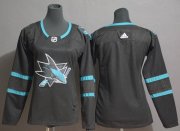 Wholesale Cheap Adidas Sharks Blank Black Alternate Authentic Women's Stitched NHL Jersey