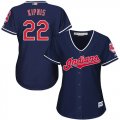 Wholesale Cheap Indians #22 Jason Kipnis Navy Blue Women's Alternate Stitched MLB Jersey