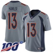Wholesale Cheap Nike Broncos #13 KJ Hamler Gray Men's Stitched NFL Limited Inverted Legend 100th Season Jersey