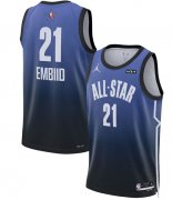 Wholesale Cheap Men's 2023 All-Star #21 Joel Embiid Blue Game Swingman Stitched Basketball Jersey