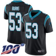 Wholesale Cheap Nike Panthers #53 Brian Burns Black Team Color Men's Stitched NFL 100th Season Vapor Limited Jersey
