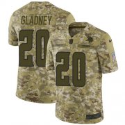 Wholesale Cheap Nike Vikings #20 Jeff Gladney Camo Men's Stitched NFL Limited 2018 Salute To Service Jersey