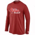 Wholesale Cheap Philadelphia Phillies Long Sleeve MLB T-Shirt Red