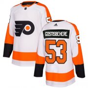 Wholesale Cheap Adidas Flyers #53 Shayne Gostisbehere White Road Authentic Stitched Youth NHL Jersey