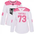 Wholesale Cheap Adidas Kings #73 Tyler Toffoli White/Pink Authentic Fashion Women's Stitched NHL Jersey