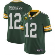 Wholesale Cheap Men's Green Bay Packers #12 Aaron Rodgers Green With 4-star C Patch Vapor Untouchable Stitched NFL Limited Jersey