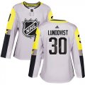 Wholesale Cheap Adidas Rangers #30 Henrik Lundqvist Gray 2018 All-Star Metro Division Authentic Women's Stitched NHL Jersey
