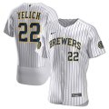 Wholesale Cheap Milwaukee Brewers Christian Yelich Men's Nike White Home 2020 Authentic Player MLB Jersey