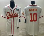 Wholesale Cheap Men's Kansas City Chiefs #10 Isiah Pacheco White With Super Bowl LVII Patch Cool Base Stitched Baseball Jersey