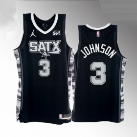 Wholesale Men\' San Antonio Spurs #3 Keldon Johnson 2022-23 Black Stitched Jersey