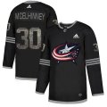 Wholesale Cheap Adidas Blue Jackets #30 Curtis McElhinney Black Authentic Classic Stitched NHL Jersey