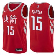 Wholesale Cheap Houston Rockets #15 Clint Capela Red Nike NBA Men's Stitched Swingman Jersey City Edition