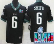 Wholesale Cheap Youth Philadelphia Eagles #6 DeVonta Smith Limited Black Super Bowl LVII Vapor Jersey