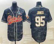 Wholesale Cheap Men's Kansas City Chiefs #95 Chris Jones Grey Camo With Super Bowl LVII Patch Cool Base Stitched Baseball Jersey
