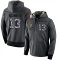 Wholesale Cheap NFL Men's Nike Cleveland Browns #13 Odell Beckham Jr Stitched Black Anthracite Salute to Service Player Performance Hoodie