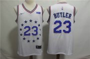 Wholesale Cheap Men's Philadelphia 76ers 23 Jimmy Butler Nike White 2018-19 Swingman Earned Edition Jersey