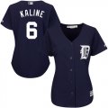 Wholesale Cheap Tigers #6 Al Kaline Navy Blue Alternate Women's Stitched MLB Jersey