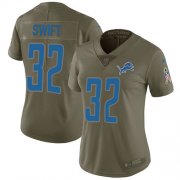 Wholesale Cheap Nike Lions #32 D'Andre Swift Olive Women's Stitched NFL Limited 2017 Salute To Service Jersey