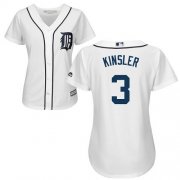 Wholesale Cheap Tigers #3 Ian Kinsler White Home Women's Stitched MLB Jersey