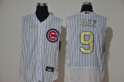 Wholesale Cheap Men's Chicago Cubs #9 Javier Baez White Gold 2020 Cool and Refreshing Sleeveless Fan Stitched Flex Nike Jersey