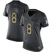 Wholesale Cheap Nike Buccaneers #8 Bradley Pinion Black Women's Stitched NFL Limited 2016 Salute to Service Jersey