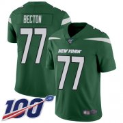 Wholesale Cheap Nike Jets #77 Mekhi Becton Green Team Color Men's Stitched NFL 100th Season Vapor Untouchable Limited Jersey