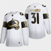Wholesale Cheap Colorado Avalanche #31 Philipp Grubauer Men's Adidas White Golden Edition Limited Stitched NHL Jersey