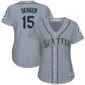 Wholesale Cheap Mariners #15 Kyle Seager Grey Road Women's Stitched MLB Jersey